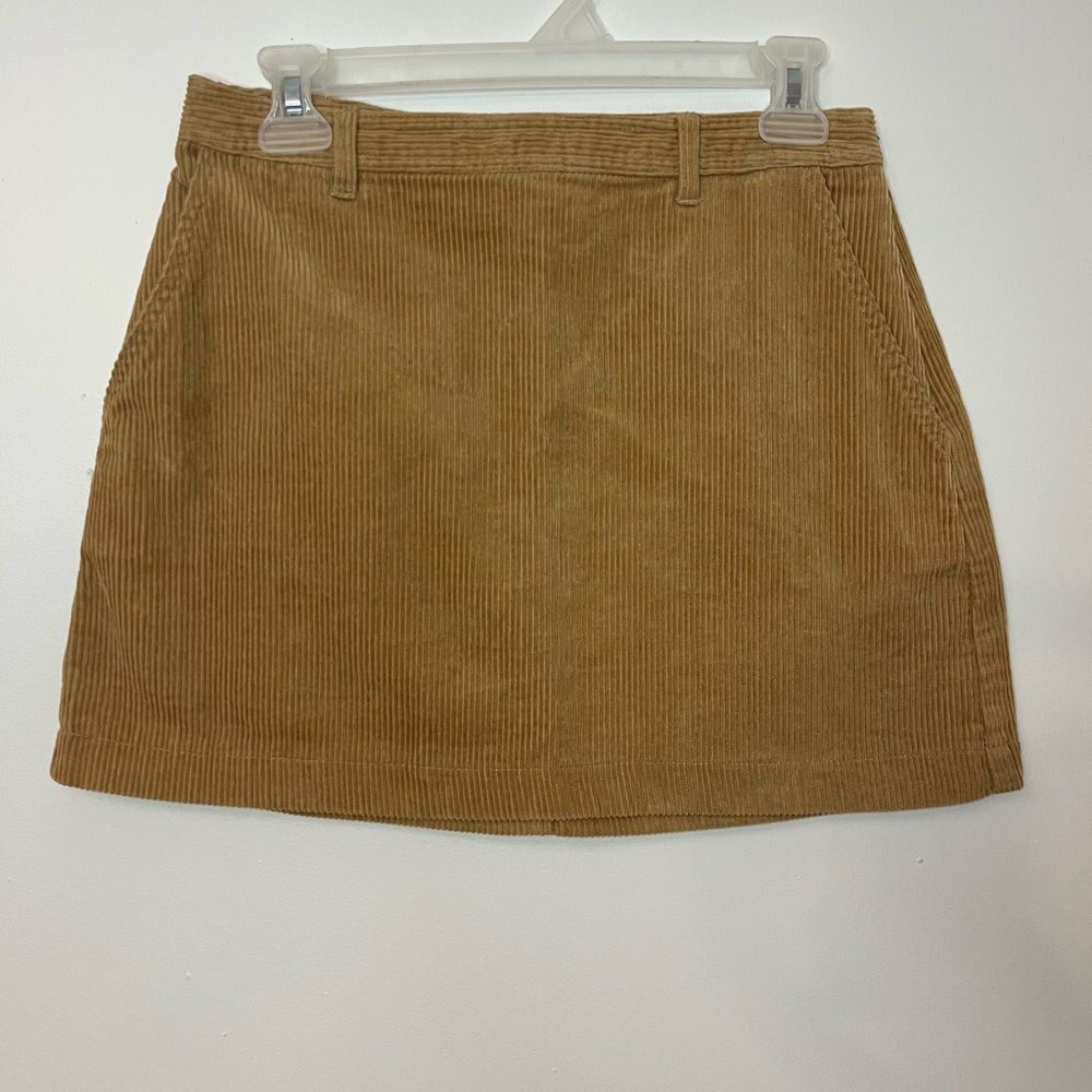 Forever 21 Camel Corduroy Mini Skirt Size M Side Zip